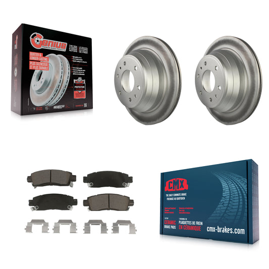 [Arrière] Kit de disque (revêtu) et plaquette (céramique) de frein pour Chevrolet Trailblazer GMC Envoy EXT XL Buick Rainier Oldsmobile Bravada XUV SSR Isuzu Ascender Saab 9-7x KGC-101661