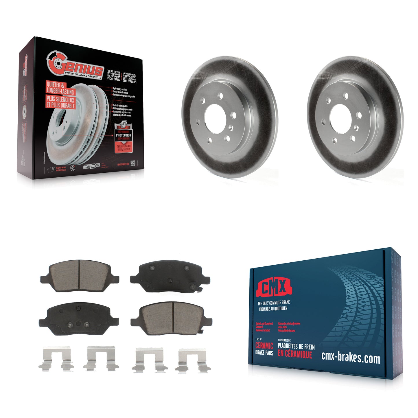 [Arrière] Kit de disque (revêtu) et plaquette (céramique) de frein pour Chevrolet Uplander Buick Terraza Pontiac Montana Saturn Relay KGC-101663