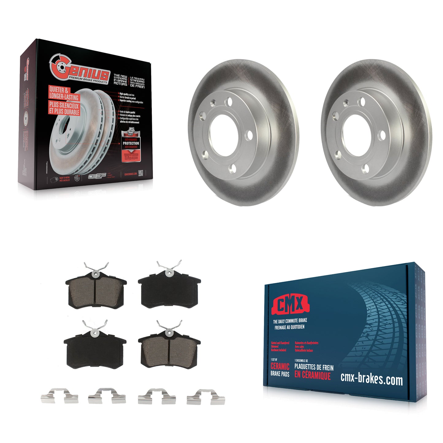 [Arrière] Kit de disque (revêtu) et plaquette (céramique) de frein pour Audi A4 Quattro avec 245mm Diameter Rotor KGC-101671