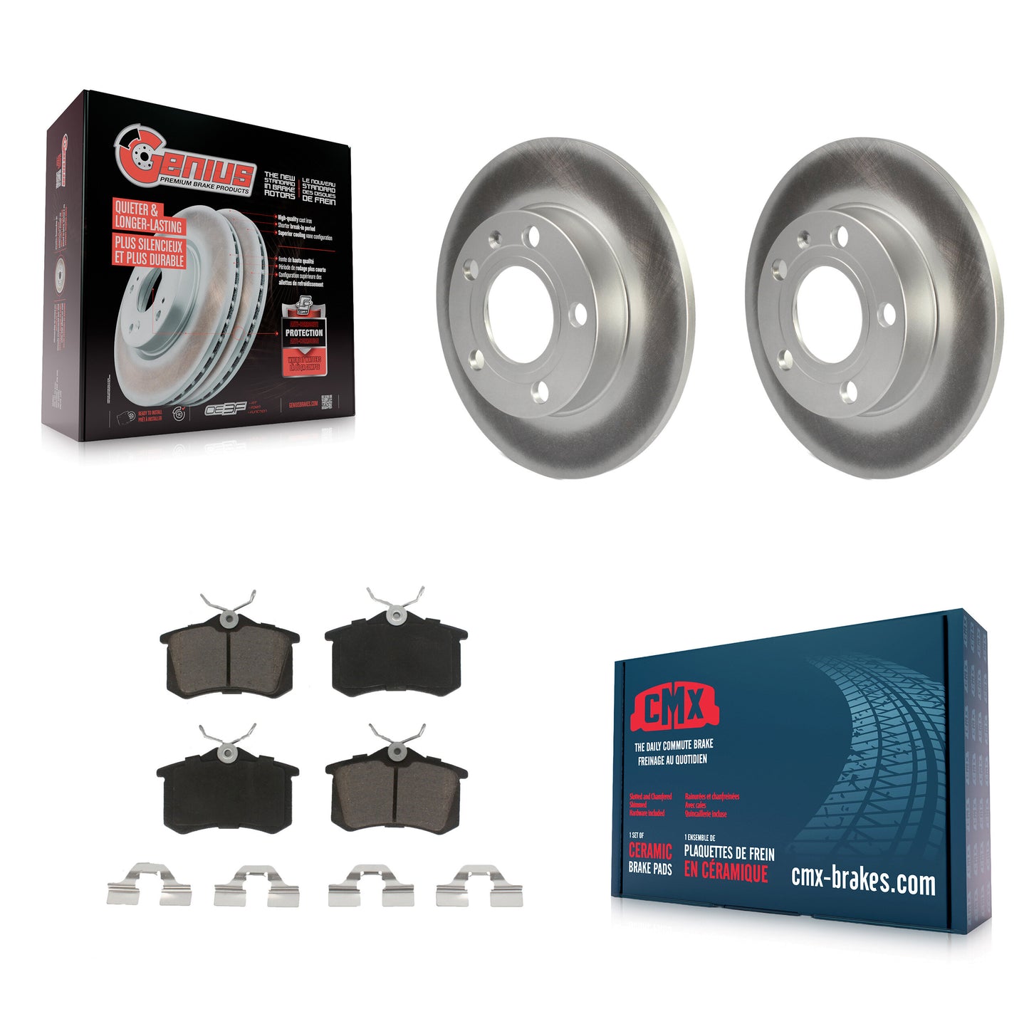 [Arrière] Kit de disque (revêtu) et plaquette (céramique) de frein pour Audi A4 S4 avec 245mm Diameter Rotor KGC-101672