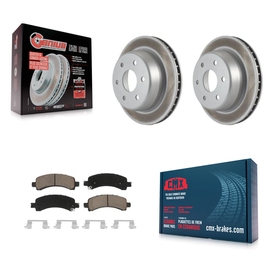 [Arrière] Kit de disque (revêtu) et plaquette (céramique) de frein pour Chevrolet Tahoe GMC Suburban 1500 Yukon Avalanche XL Express Cadillac Escalade Savana KGC-101683