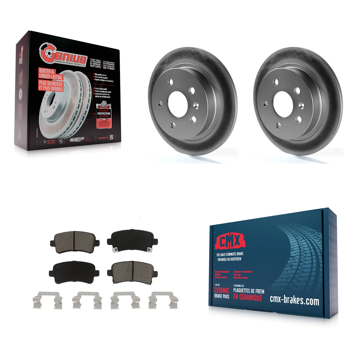 [Arrière] Kit de disque (revêtu) et plaquette (céramique) de frein pour Chevrolet Malibu Buick LaCrosse Regal Limited KGC-101687