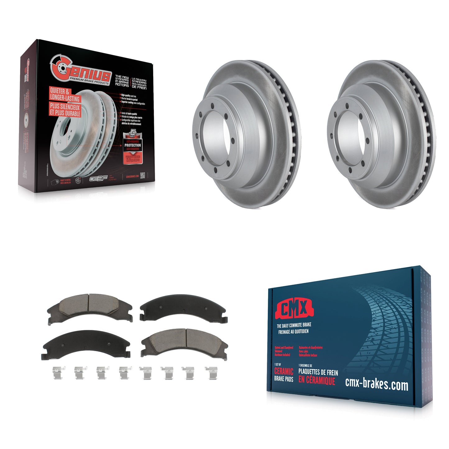 [Arrière] Kit de disque (revêtu) et plaquette (céramique) de frein pour Ford E-350 Super Duty Econoline avec Dual Wheels KGC-101703