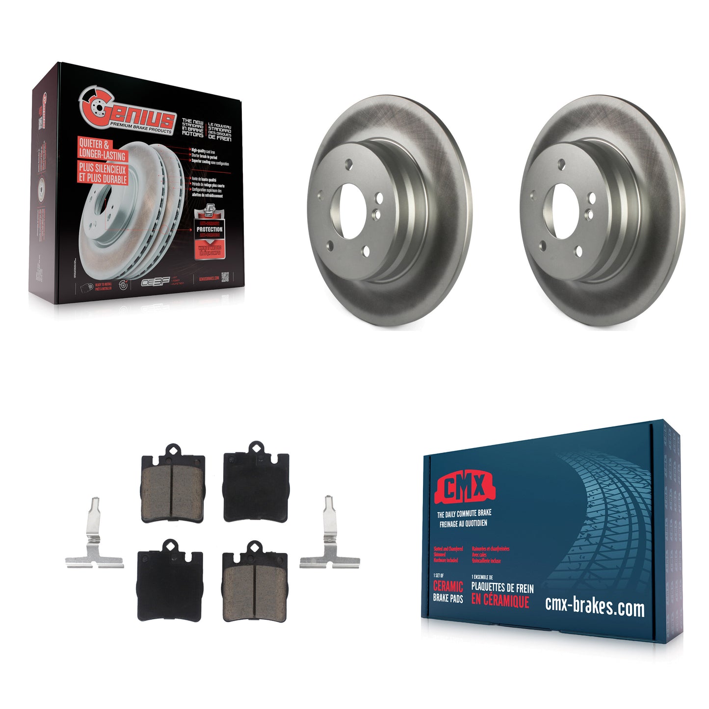 [Arrière] Kit de disque (revêtu) et plaquette (céramique) de frein pour Mercedes-Benz E320 C230 C240 CLK320 CLK350 C320 C280 E430 SLK350 CLK430 C350 SLK300 KGC-101720