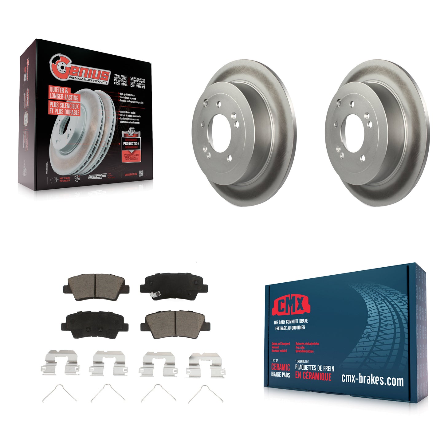 [Arrière] Kit de disque (revêtu) et plaquette (céramique) de frein pour Hyundai Tucson Kia Sportage KGC-101730