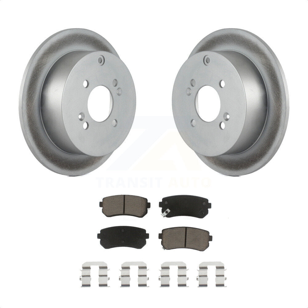 [Arrière] Kit de disque (revêtu) et plaquette (céramique) de frein pour 2006-2010 Hyundai Accent Kia Rio Rio5 KGC-101735 par Transit Auto
