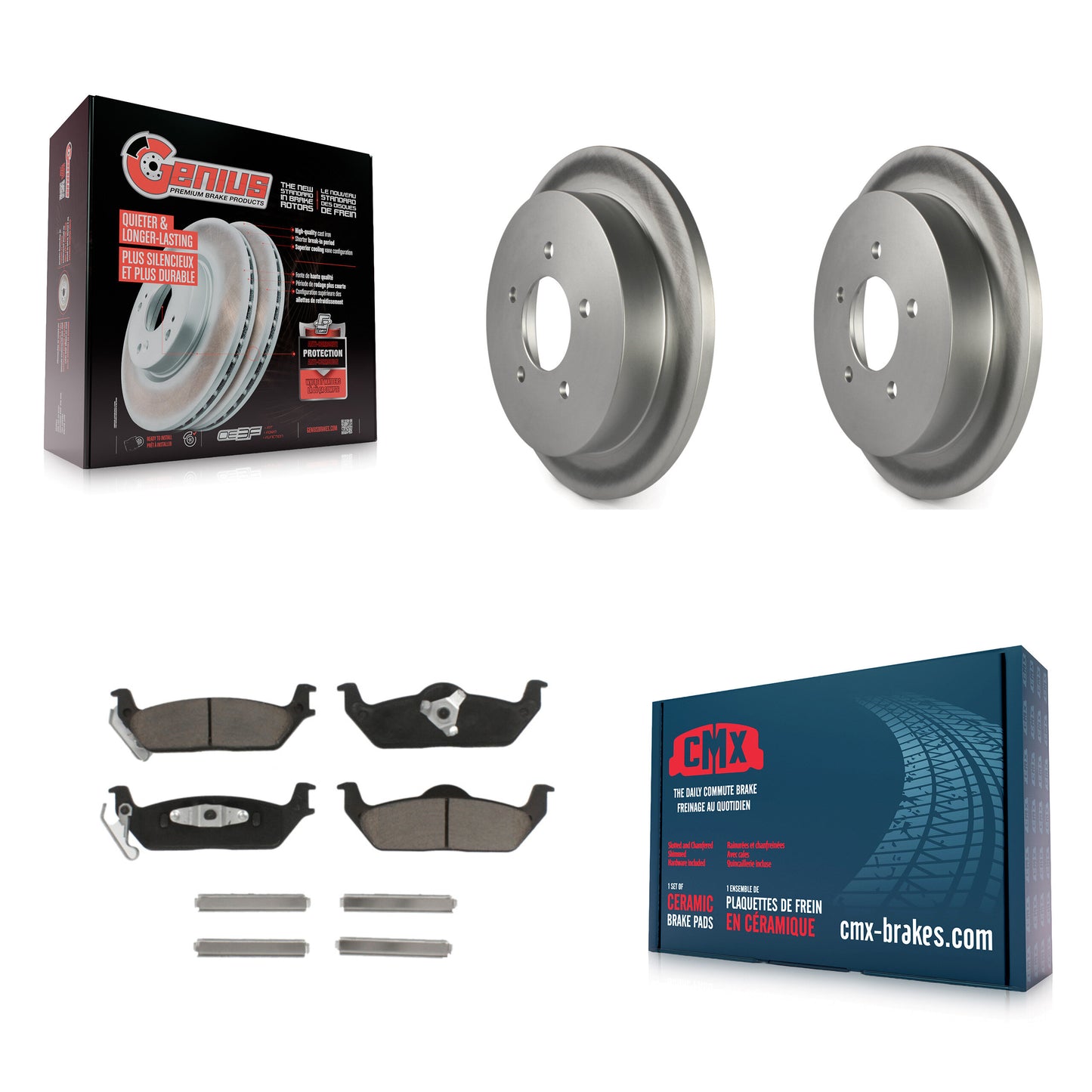 [Arrière] Kit de disque (revêtu) et plaquette (céramique) de frein pour 2004 Ford F-150 avec 5 Lug Wheels 11th Digit Of Vin Is C KGC-101738