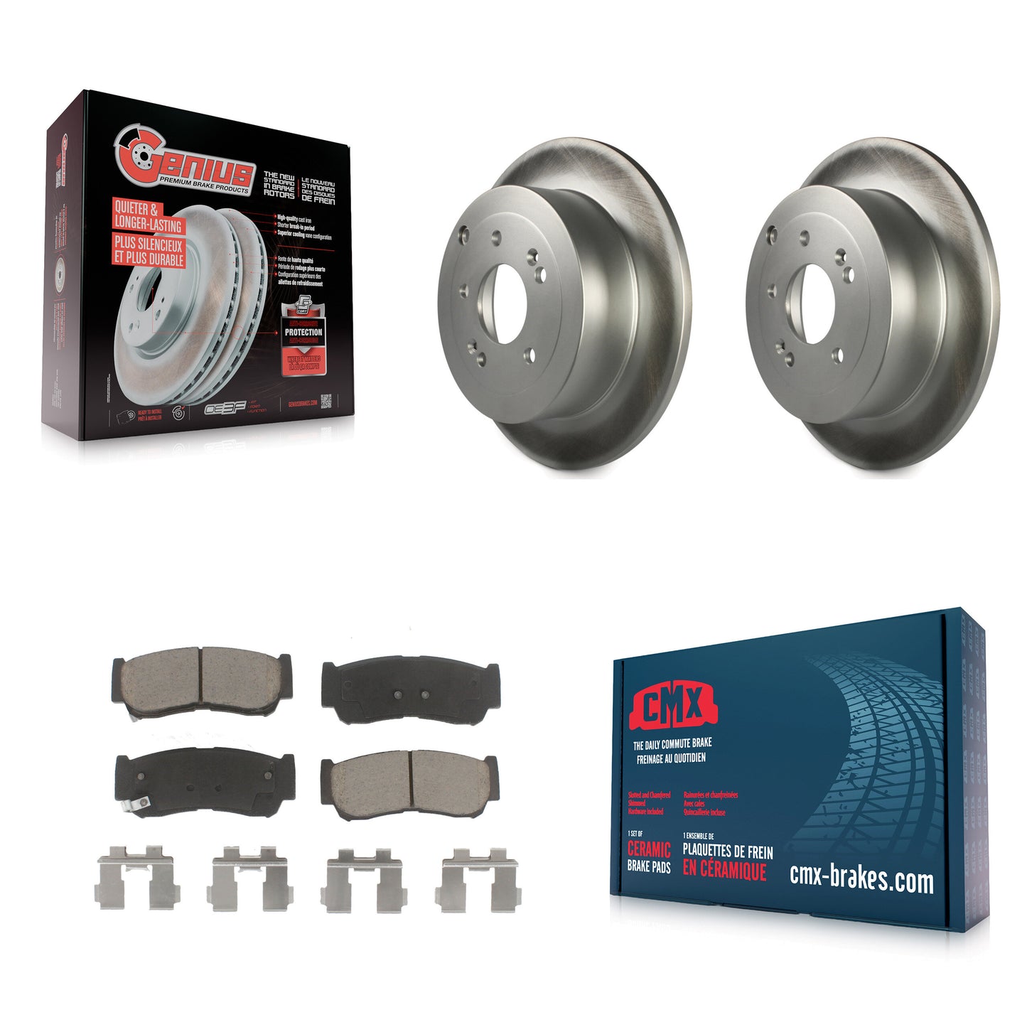 [Arrière] Kit de disque (revêtu) et plaquette (céramique) de frein pour 2007-2009 Hyundai Santa Fe KGC-101739