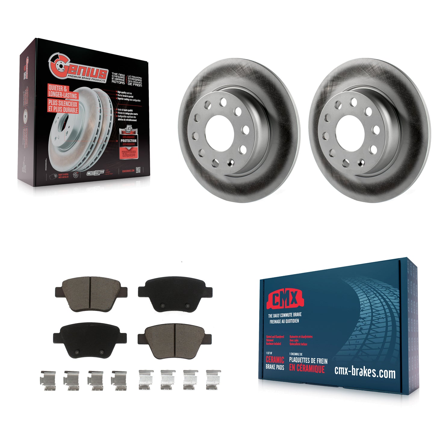 [Arrière] Kit de disque (revêtu) et plaquette (céramique) de frein pour Volkswagen Jetta Passat Beetle Golf GTI Eos Audi A3 Quattro KGC-101745
