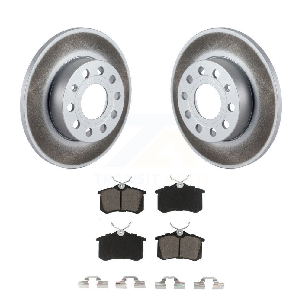 [Arrière] Kit de disque (revêtu) et plaquette (céramique) de frein pour 2011 Volkswagen Golf avec 256mm Diameter Rotor KGC-101749 par Transit Auto