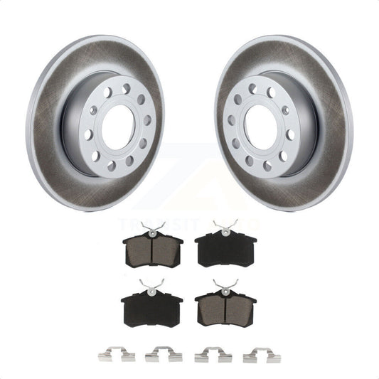 [Arrière] Kit de disque (revêtu) et plaquette (céramique) de frein pour 2011 Volkswagen Golf avec 256mm Diameter Rotor KGC-101749 par Transit Auto