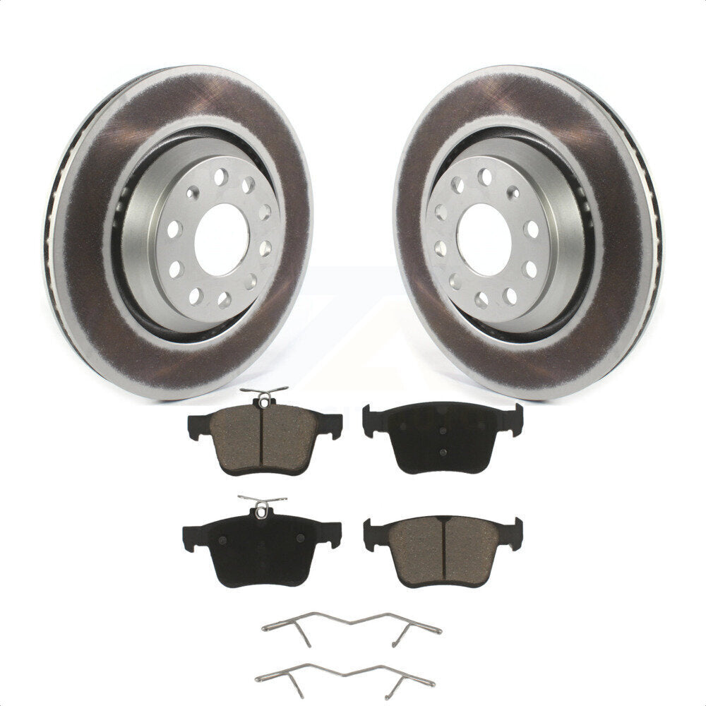 [Arrière] Kit de disque (revêtu) et plaquette (céramique) de frein pour Volkswagen Atlas Audi Golf R S3 Q3 A3 Arteon TTS Quattro Cross Sport KGC-101758 par Transit Auto