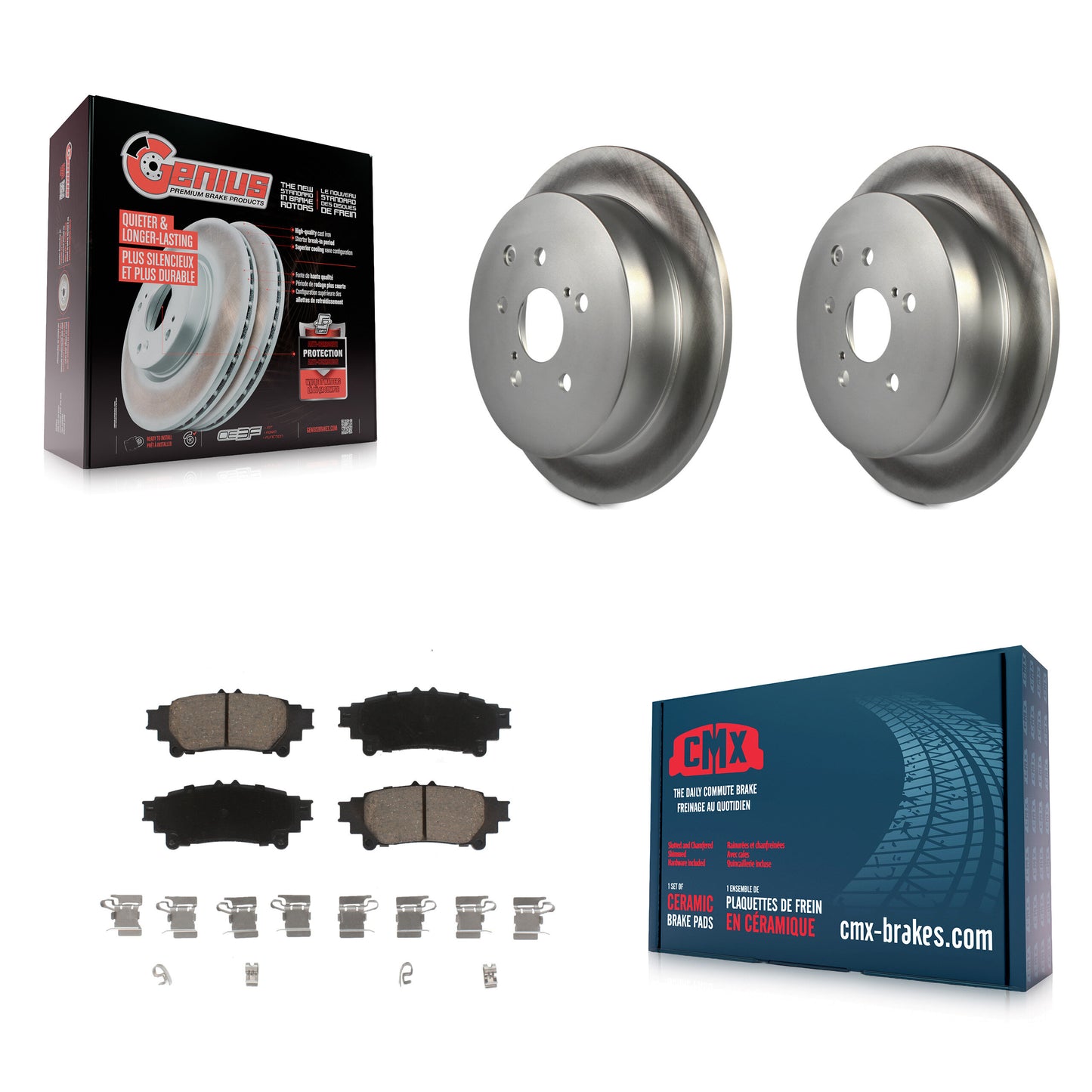 [Arrière] Kit de disque (revêtu) et plaquette (céramique) de frein pour Toyota Highlander Sienna Lexus RX350 RX450h KGC-101761