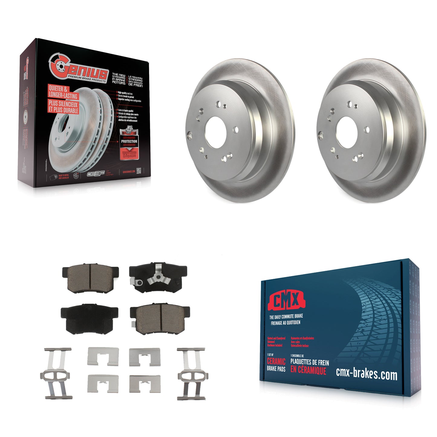 [Arrière] Kit de disque (revêtu) et plaquette (céramique) de frein pour Honda CR-V Acura RDX KGC-101774