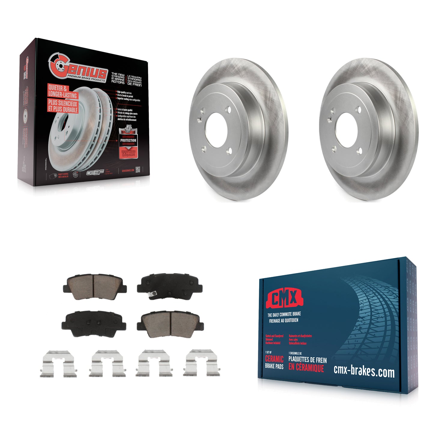 [Arrière] Kit de disque (revêtu) et plaquette (céramique) de frein pour Hyundai Accent Kia Rio KGC-101784