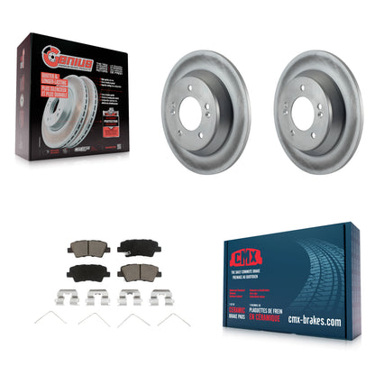 [Arrière] Kit de disque (revêtu) et plaquette (céramique) de frein pour 2014-2017 Kia Rondo avec Manual Parking KGC-101793