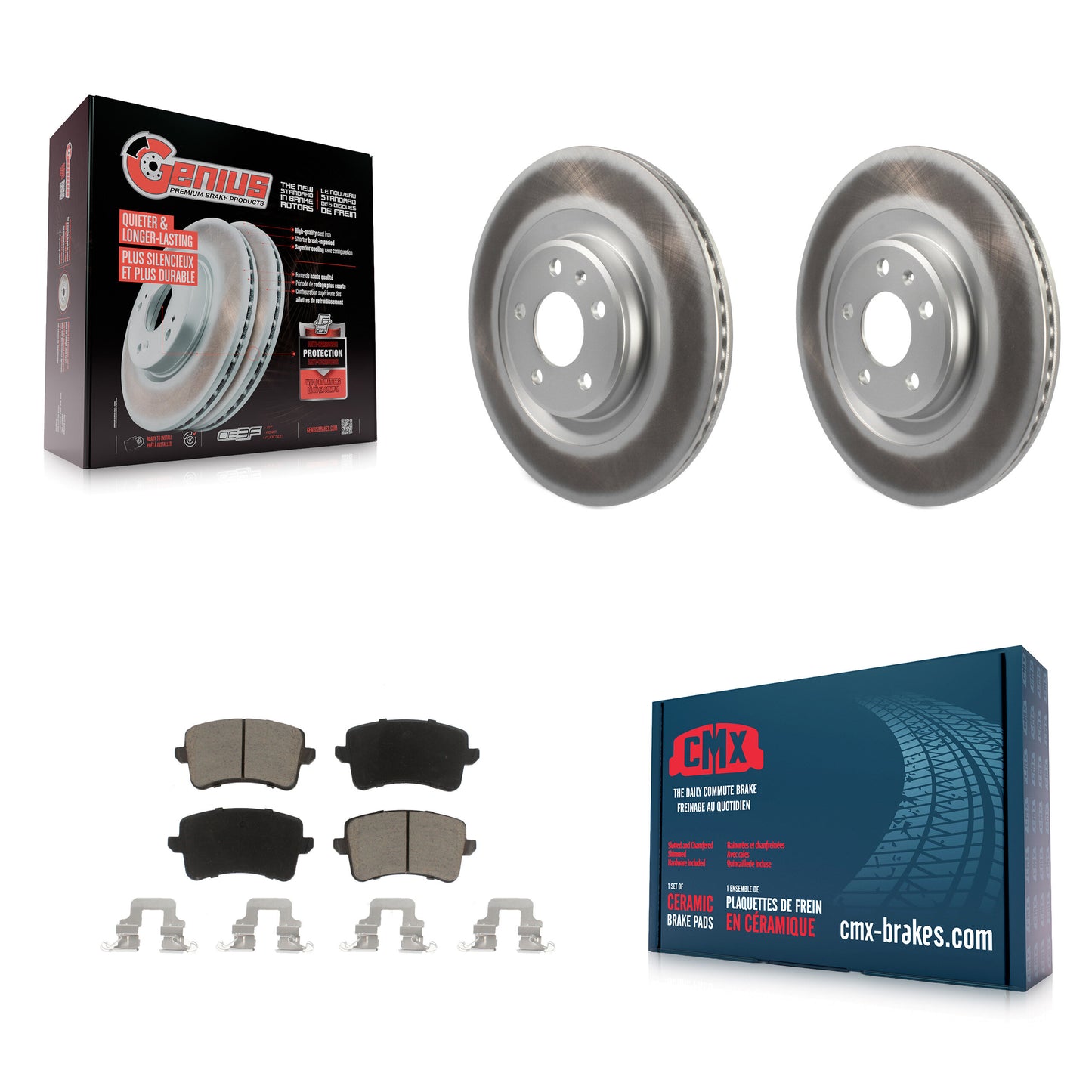 [Arrière] Kit de disque (revêtu) et plaquette (céramique) de frein pour Audi Q5 A5 SQ5 Quattro S5 A4 KGC-101801