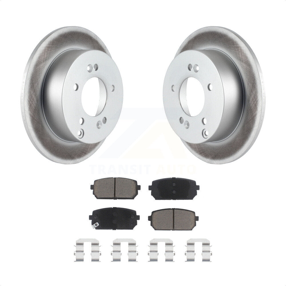 [Arrière] Kit de disque (revêtu) et plaquette (céramique) de frein pour 2007-2012 Kia Rondo KGC-101808 par Transit Auto