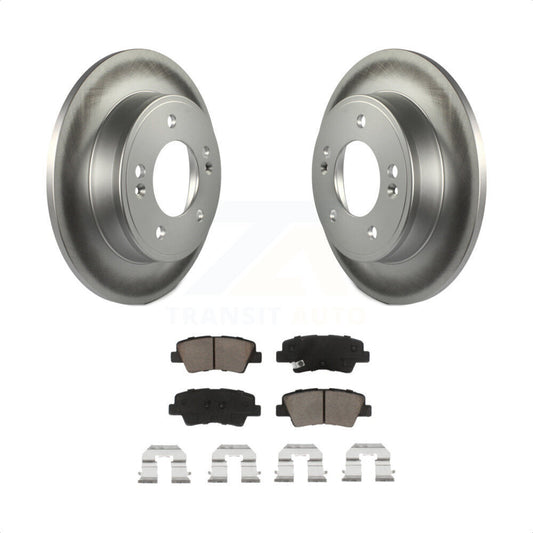 [Arrière] Kit de disque (revêtu) et plaquette (céramique) de frein pour Hyundai Elantra Kia Soul Forte Veloster GT Forte5 Coupe Koup KGC-101812 par Transit Auto