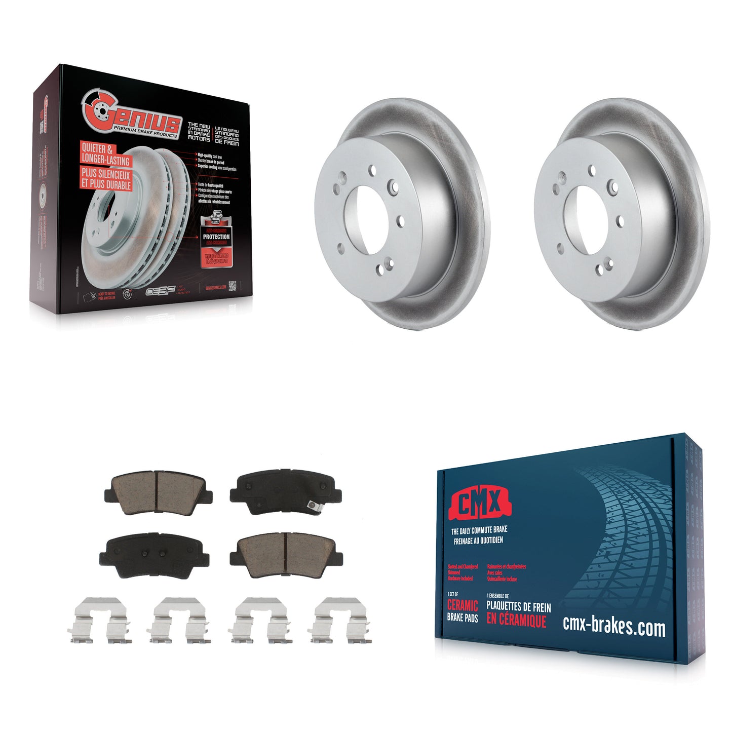 [Arrière] Kit de disque (revêtu) et plaquette (céramique) de frein pour 2010 Hyundai Elantra Sedan From 03 23 10 KGC-101814