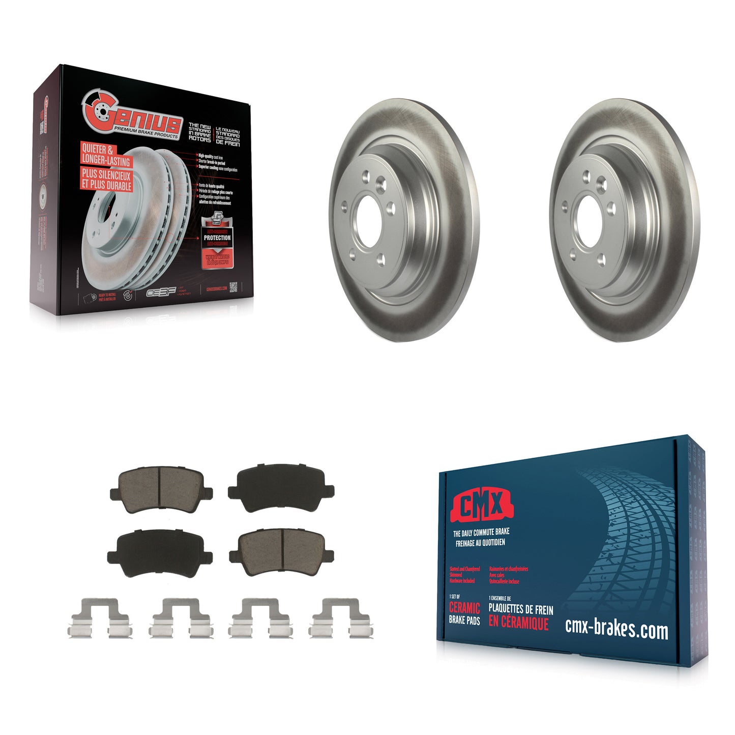 [Arrière] Kit de disque (revêtu) et plaquette (céramique) de frein pour Volvo S60 XC70 S80 V60 Cross Country V70 KGC-101817