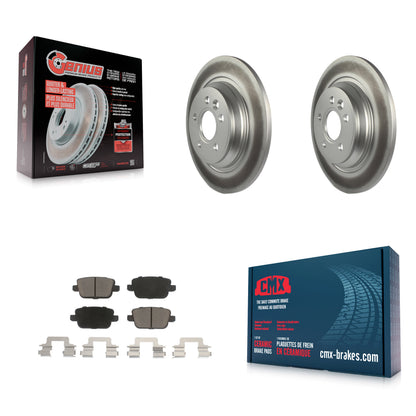 [Arrière] Kit de disque (revêtu) et plaquette (céramique) de frein pour 2008-2011 Volvo S80 FWD avec Electric Parking KGC-101819