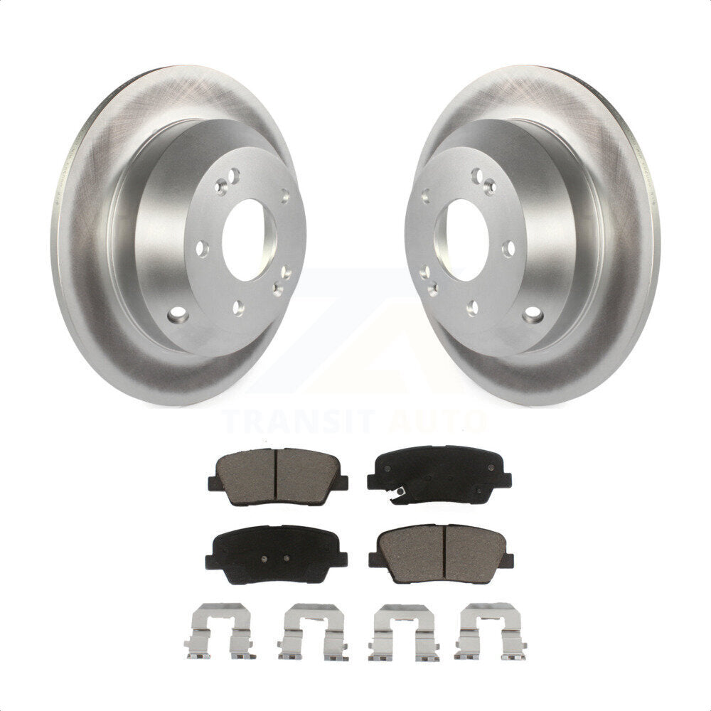 [Arrière] Kit de disque (revêtu) et plaquette (céramique) de frein pour Kia Sorento Hyundai Santa Fe Sport XL KGC-101822 par Transit Auto