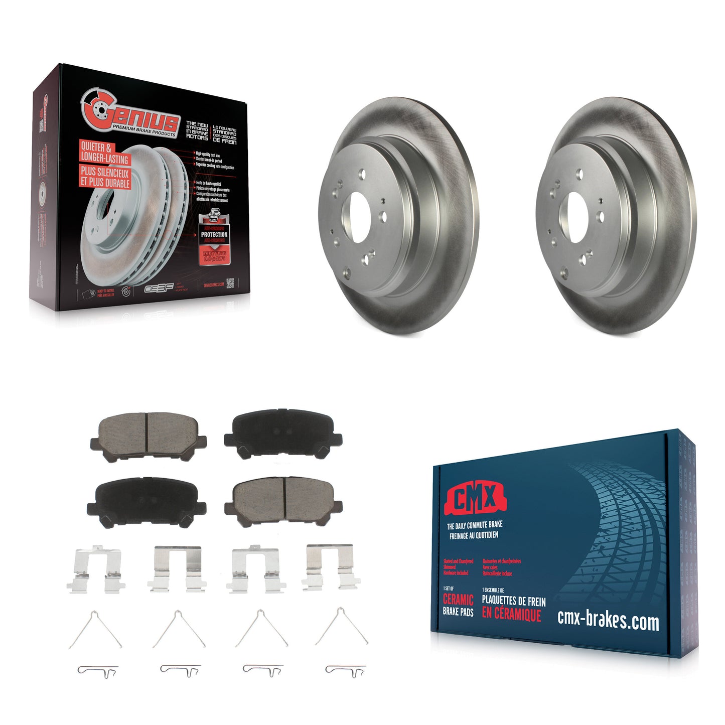 [Arrière] Kit de disque (revêtu) et plaquette (céramique) de frein pour Honda Odyssey Pilot Acura MDX ZDX KGC-101834