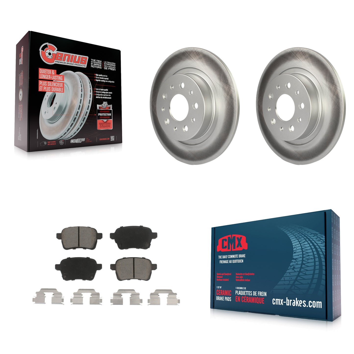 [Arrière] Kit de disque (revêtu) et plaquette (céramique) de frein pour 2014-2020 Fiat 500L KGC-101849
