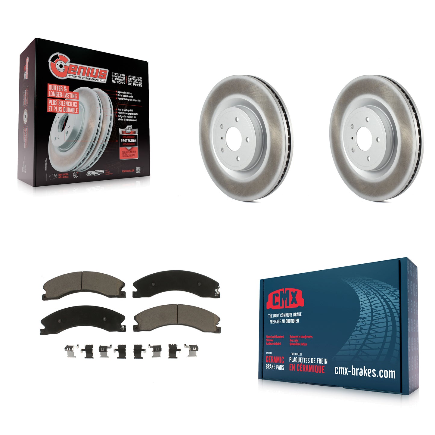[Arrière] Kit de disque (revêtu) et plaquette (céramique) de frein pour 2012-2021 Nissan NV2500 NV3500 NV1500 KGC-101852