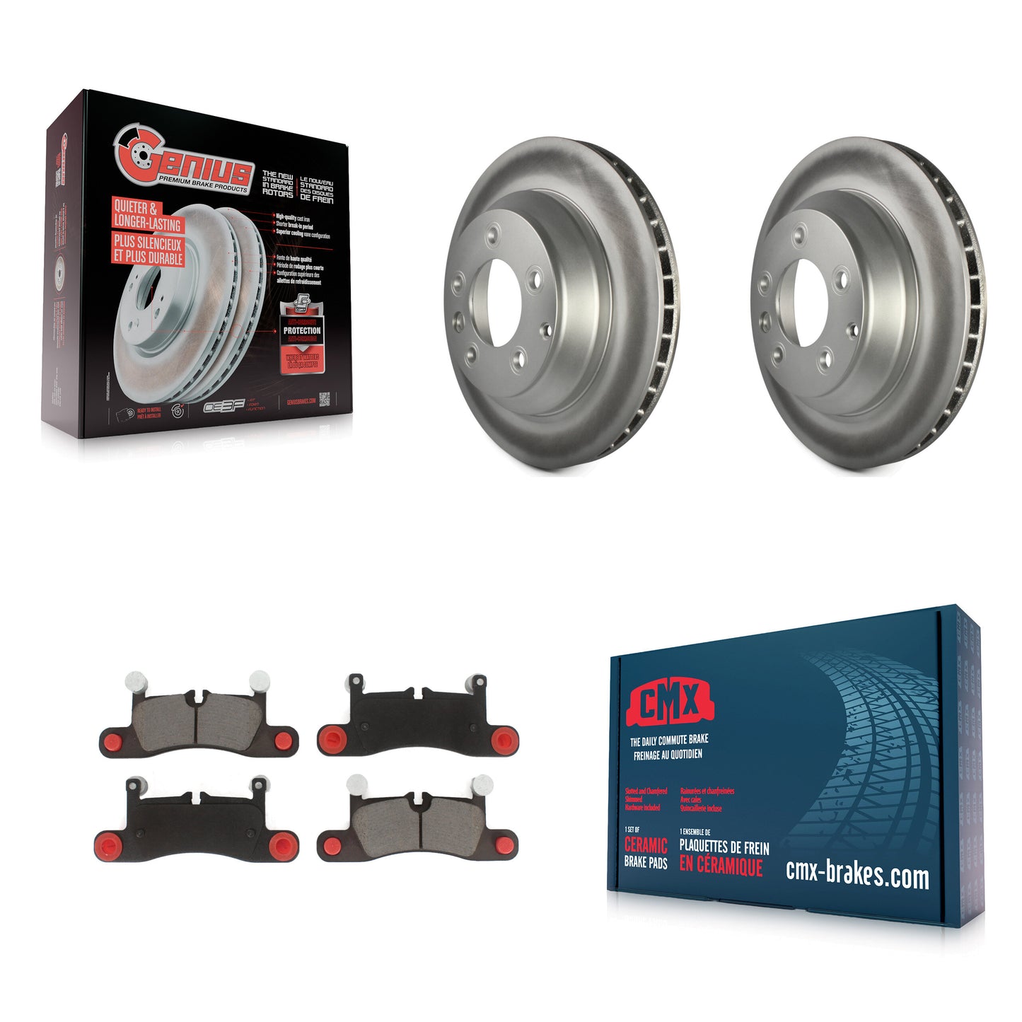 [Arrière] Kit de disque (revêtu) et plaquette (céramique) de frein pour Porsche Cayenne Volkswagen Touareg KGC-101855