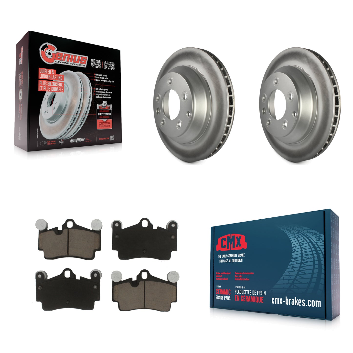 [Arrière] Kit de disque (revêtu) et plaquette (céramique) de frein pour Audi Q7 Porsche Cayenne Volkswagen Touareg KGC-101856