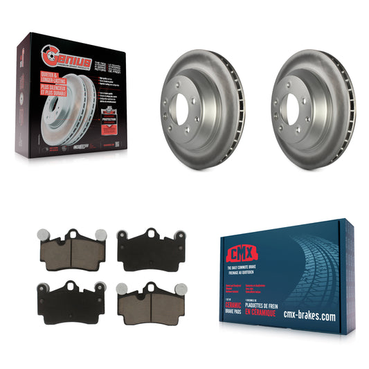 [Arrière] Kit de disque (revêtu) et plaquette (céramique) de frein pour Audi Q7 Porsche Cayenne Volkswagen Touareg KGC-101856