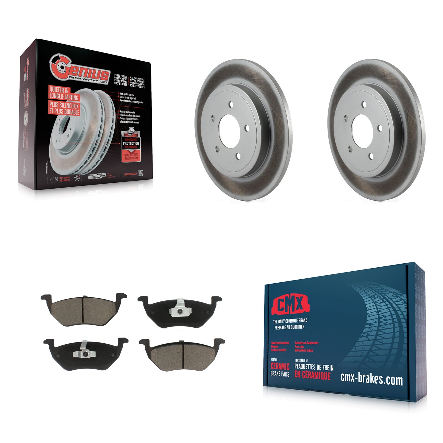 [Arrière] Kit de disque (revêtu) et plaquette (céramique) de frein pour Ford Escape Mercury Mariner Mazda Tribute KGC-101863