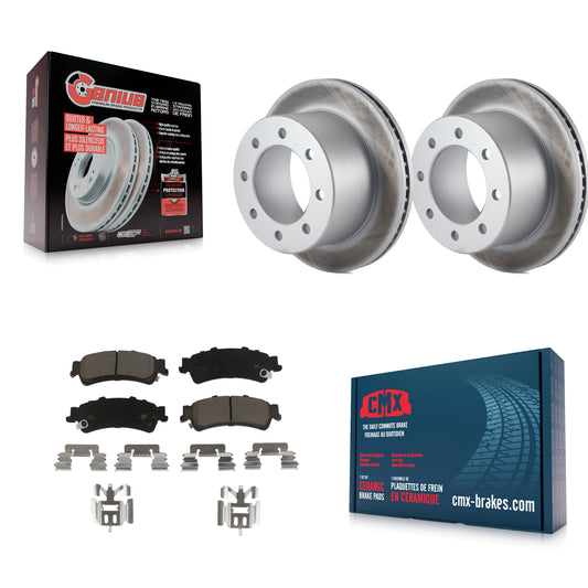 [Arrière] Kit de disque (revêtu) et plaquette (céramique) de frein pour 2001 Chevrolet Silverado 3500 GMC Sierra KGC-101878