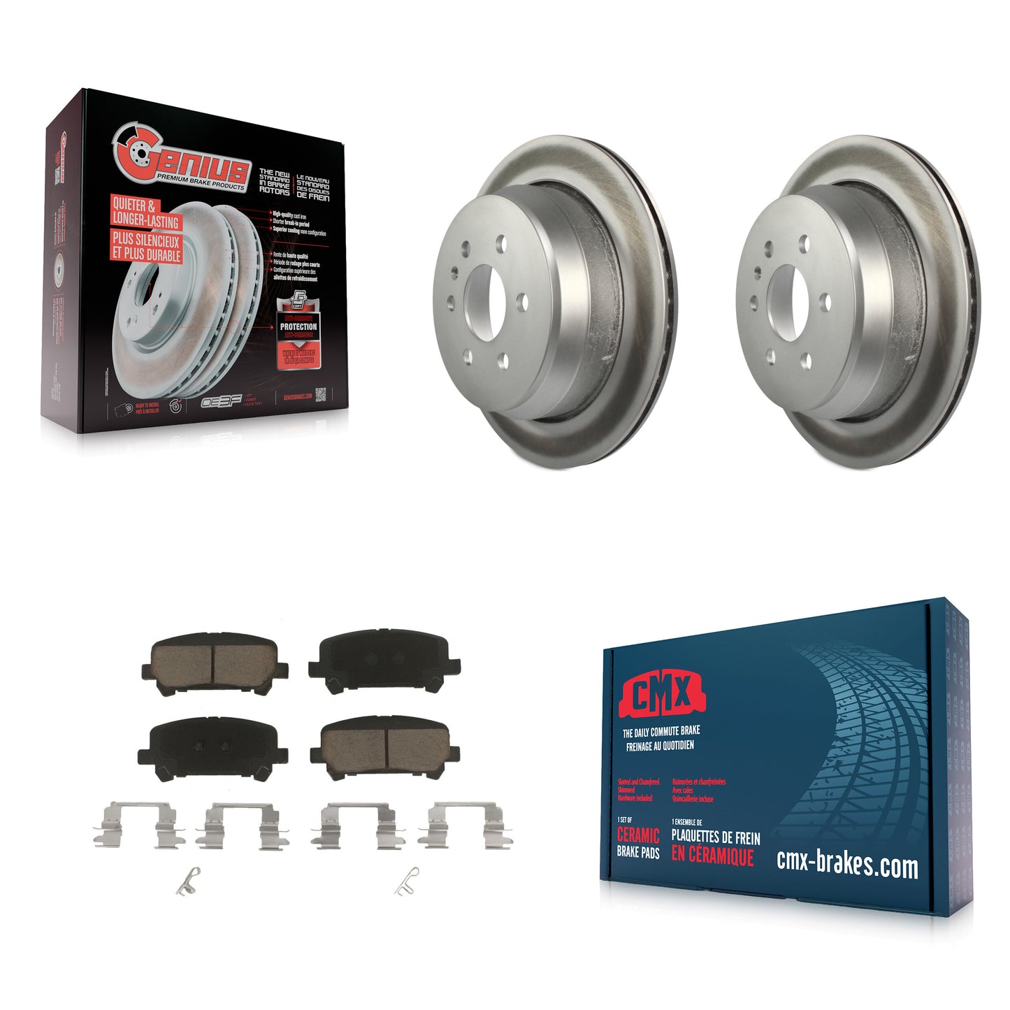 [Arrière] Kit de disque (revêtu) et plaquette (céramique) de frein pour 2015-2020 Chevrolet Colorado GMC Canyon KGC-101888