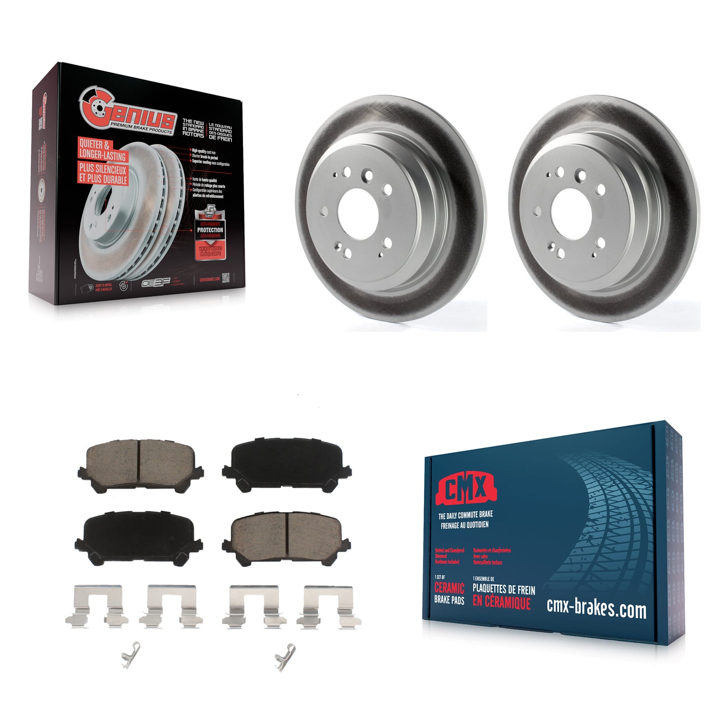 [Arrière] Kit de disque (revêtu) et plaquette (céramique) de frein pour Honda Pilot Ridgeline Passport KGC-101889