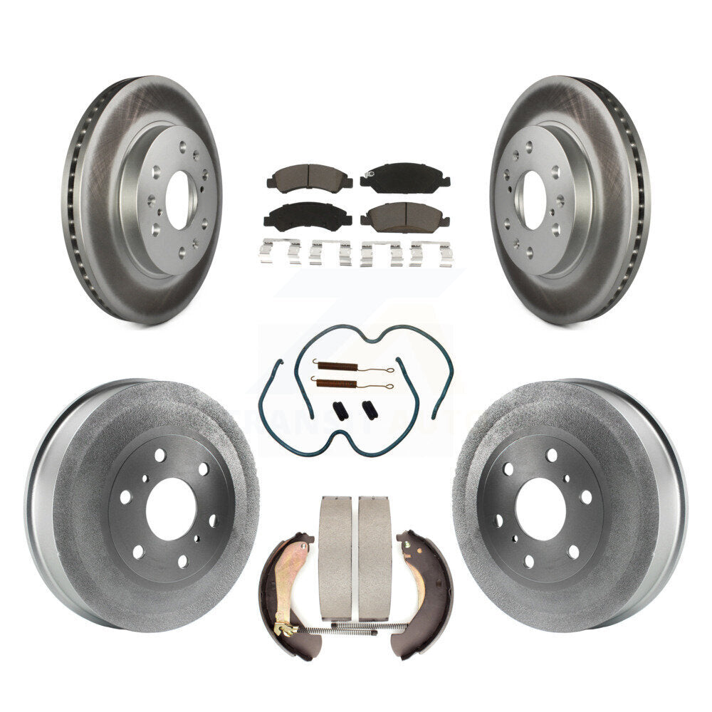 [Avant + Arrière] Kit de disque (revêtu) et plaquette (céramique) de frein pour 2009 Chevrolet Silverado 1500 GMC Sierra Except Vehicles Using Hold Down Pins KGC-101894