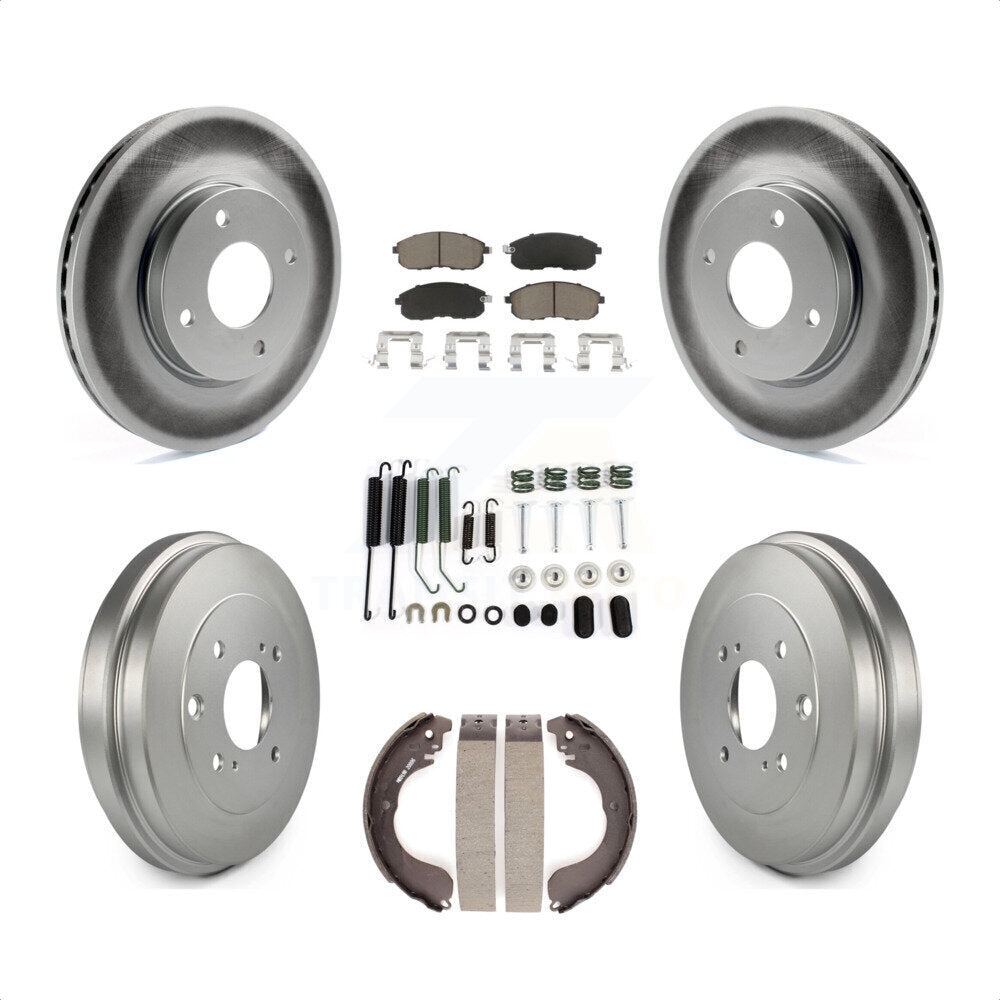 [Avant + Arrière] Kit de disque (revêtu) et plaquette (céramique) de frein pour Nissan Sentra Versa Cube KGC-101901 par Transit Auto