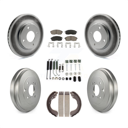 [Avant + Arrière] Kit de disque (revêtu) et plaquette (céramique) de frein pour Nissan Sentra Versa Cube KGC-101901 par Transit Auto