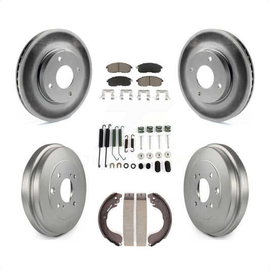 [Avant + Arrière] Kit de disque (revêtu) et plaquette (céramique) de frein pour Nissan Sentra Versa Cube KGC-101901 par Transit Auto