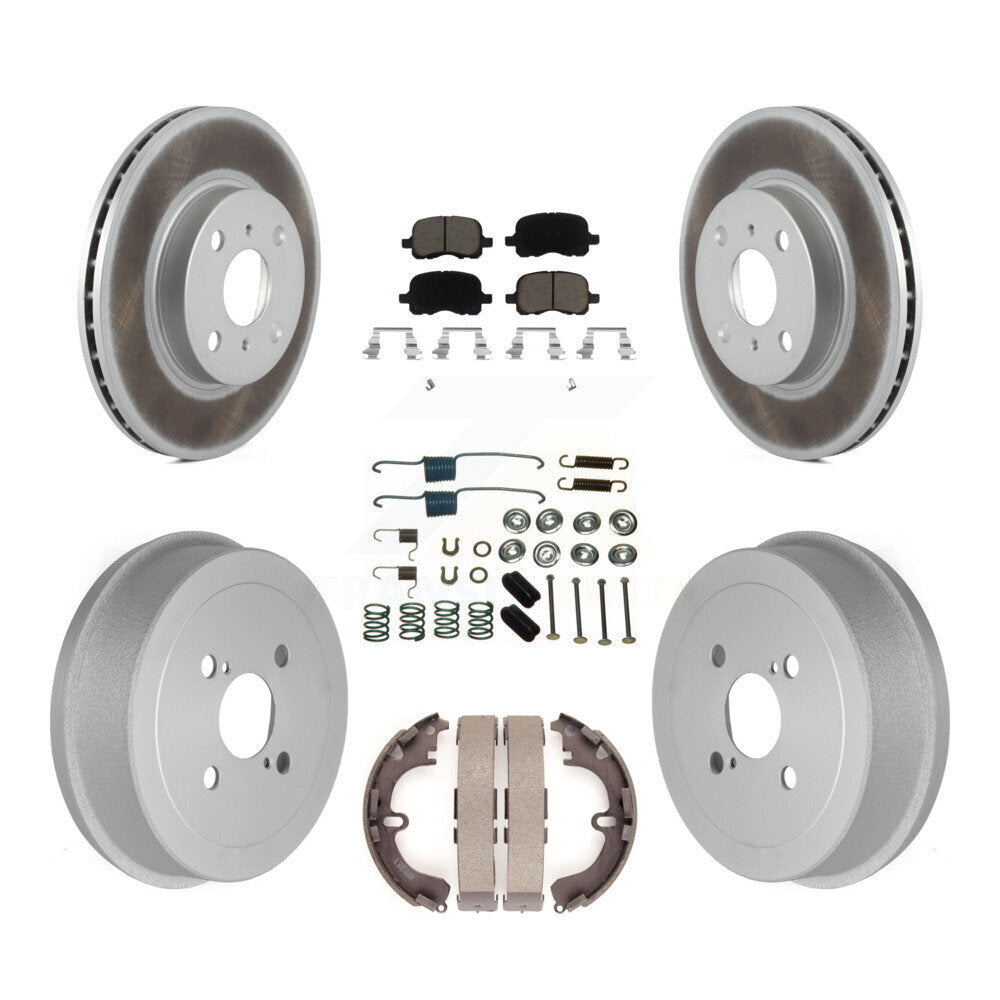 [Avant + Arrière] Kit de disque (revêtu) et plaquette (céramique) de frein pour Toyota Corolla Chevrolet Prizm KGC-101907