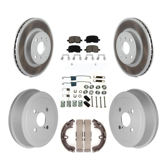 [Avant + Arrière] Kit de disque (revêtu) et plaquette (céramique) de frein pour Toyota Corolla Chevrolet Prizm KGC-101907