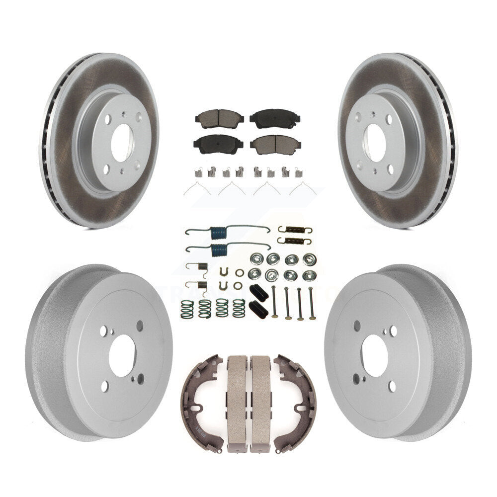 [Avant + Arrière] Kit de disque (revêtu) et plaquette (céramique) de frein pour 1993-1997 Toyota Corolla Geo Prizm KGC-101908