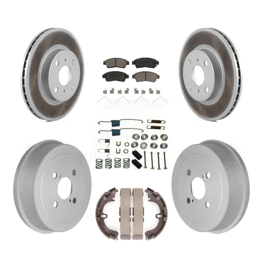 [Avant + Arrière] Kit de disque (revêtu) et plaquette (céramique) de frein pour 1993-1997 Toyota Corolla Geo Prizm KGC-101908