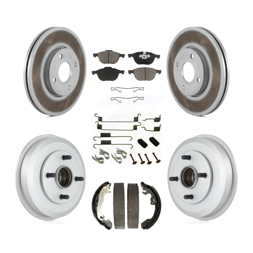 [Avant + Arrière] Kit de disque (revêtu) et plaquette (céramique) de frein pour 2005-2007 Ford Focus Wheel Bearing Includes KGC-101922
