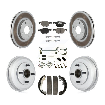 [Avant + Arrière] Kit de disque (revêtu) et plaquette (céramique) de frein pour 2005-2007 Ford Focus Wheel Bearing Includes KGC-101922