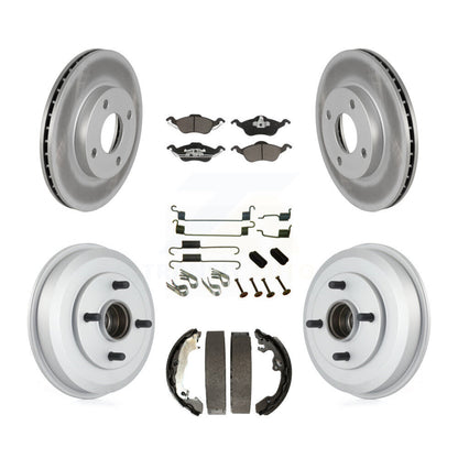 [Avant + Arrière] Kit de disque (revêtu) et plaquette (céramique) de frein pour Ford Focus Wheel Bearing Includes KGC-101924