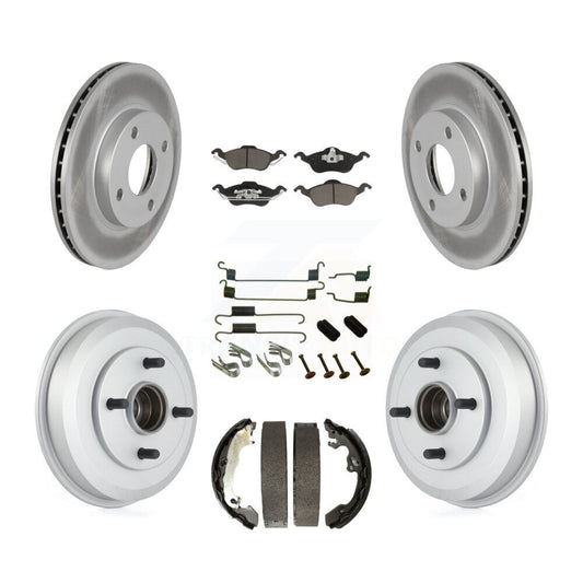 [Avant + Arrière] Kit de disque (revêtu) et plaquette (céramique) de frein pour Ford Focus Wheel Bearing Includes KGC-101924
