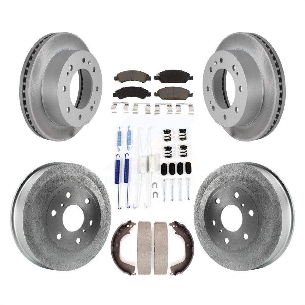 [Avant + Arrière] Kit de disque (revêtu) et plaquette (céramique) de frein pour 2011 Chevrolet Silverado 1500 Hybrid KGC-101925 par Transit Auto